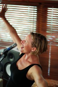 Heather in the studio